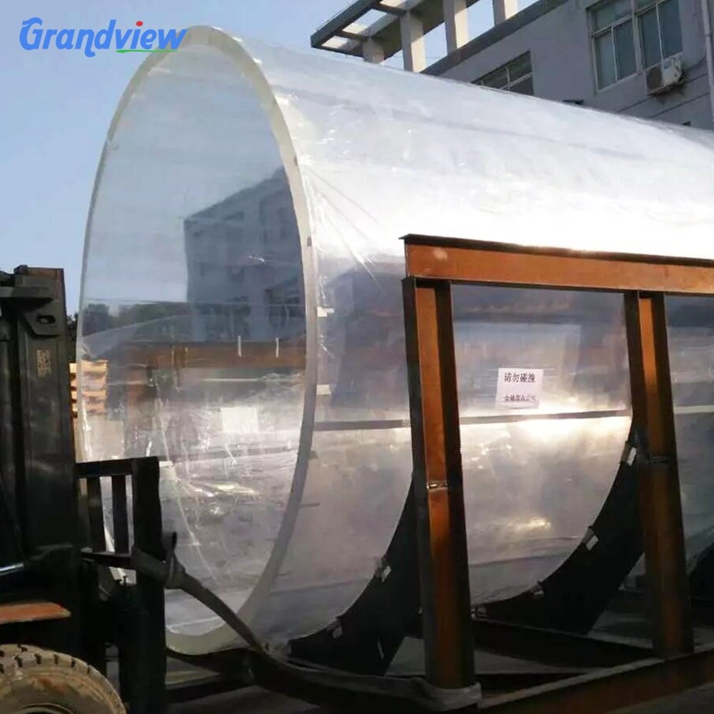 Grandview transparent large clear acrylic cylinder aquarium for commercial using