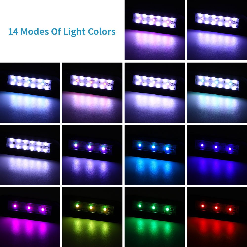 USB mini aquarium LED light clip on fish tank lighting small grass tank landscaping 14 colors for aquarium fish tanks