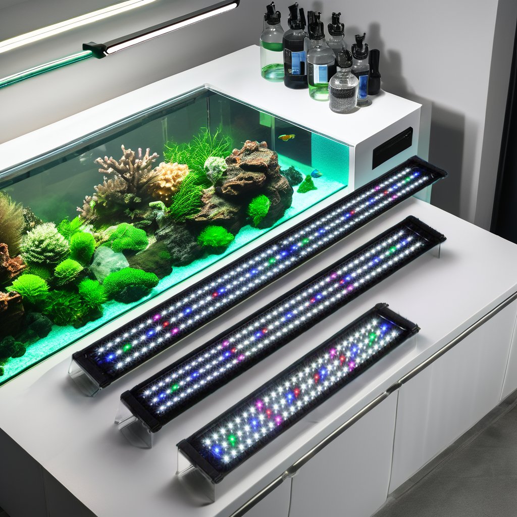 RGB Full Spectrum Dimmable LED Aquarium Light for Fish Tank Adjustable Brackets Timer Multi-Color White Emitting lighting