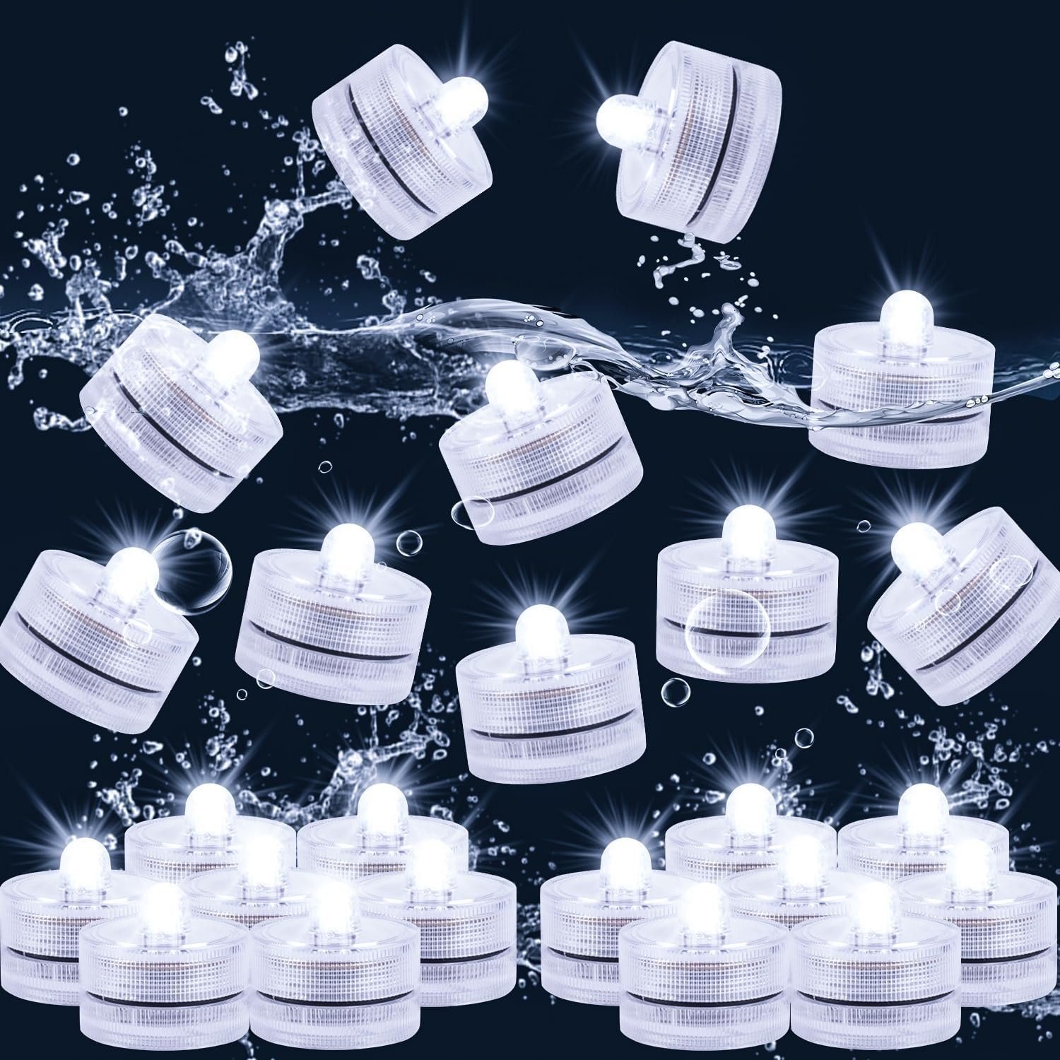 Wholesale waterproof electronic candle light circular submerged LED candle lamp fish tank light aquarium diving light
