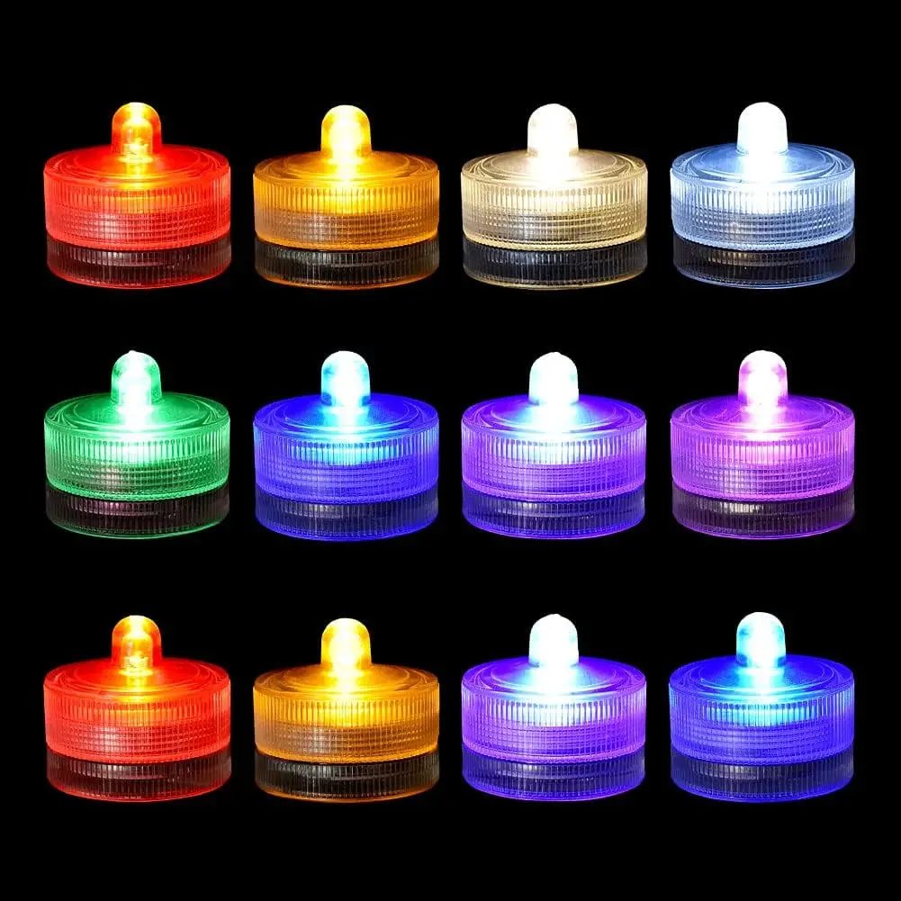 Wholesale waterproof electronic candle light circular submerged LED candle lamp fish tank light aquarium diving light