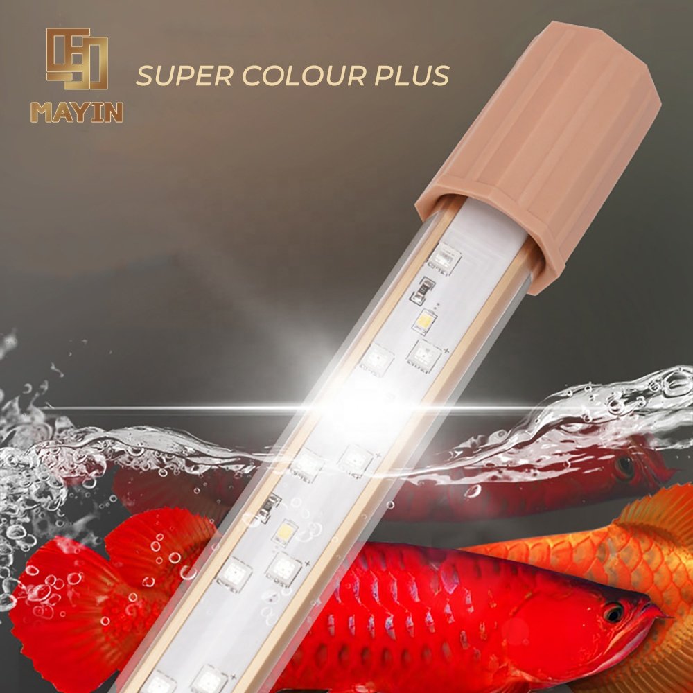 MAYIN Super Colour 8W/10W/22W Adjustable IP68 Aluminum Alloy Spiral Brightening LED Aquarium for Marine Reef Tropical Fish Tank