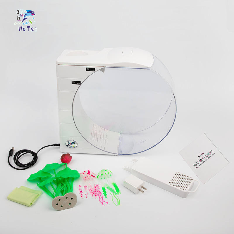 ABS plastic China Mini Fish Tank with LED light on the table 10L Aquarium Cabinet for Home Pets Aquariums