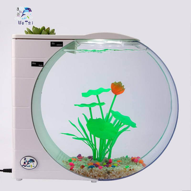 ABS plastic China Mini Fish Tank with LED light on the table 10L Aquarium Cabinet for Home Pets Aquariums