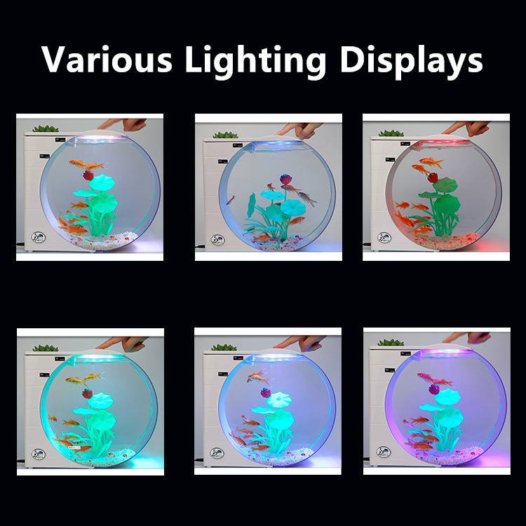 ABS plastic China Mini Fish Tank with LED light on the table 10L Aquarium Cabinet for Home Pets Aquariums