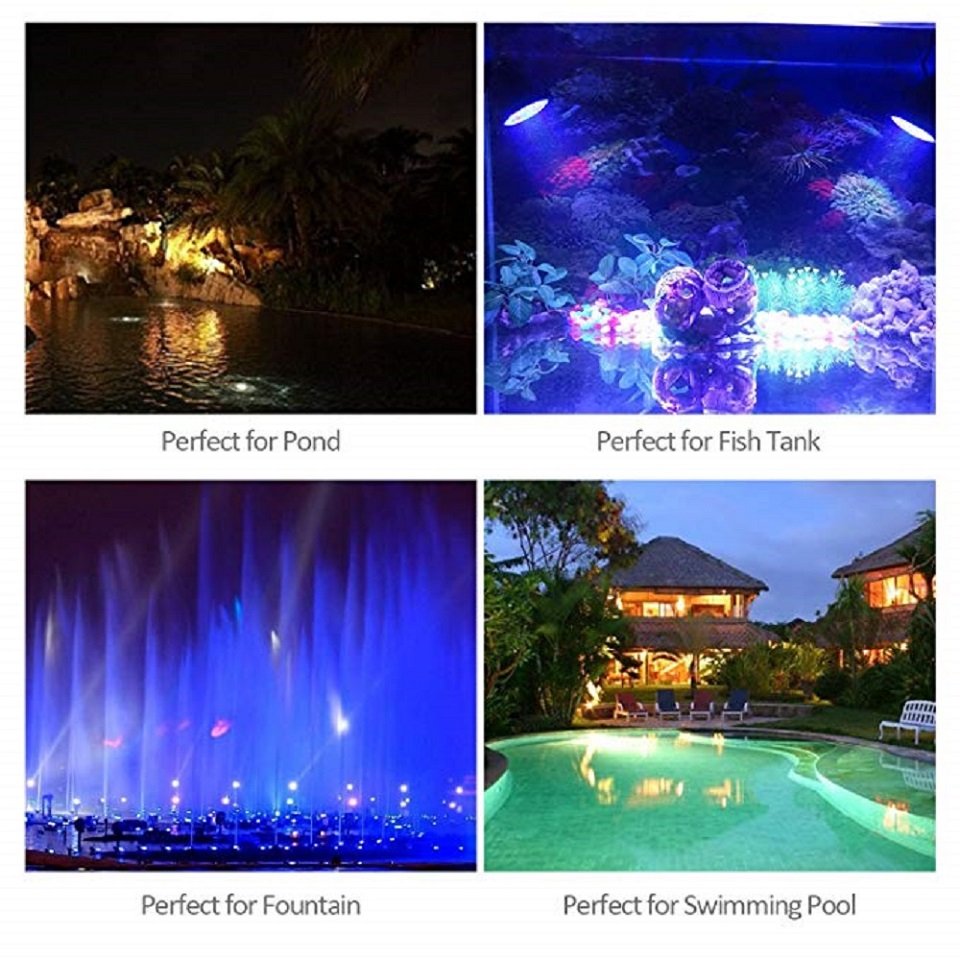 Aquarium Lamp 180 Degree Adjustable IP68 Full Waterproof Safety RGB Led Underwater Light for Fish Tanks Accessories