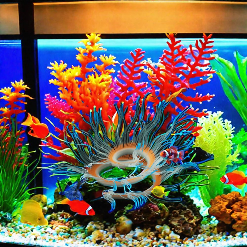 wholesales Silicone Simulation Coral anemone Shaped Imitation Plants Fish Tank Accessories