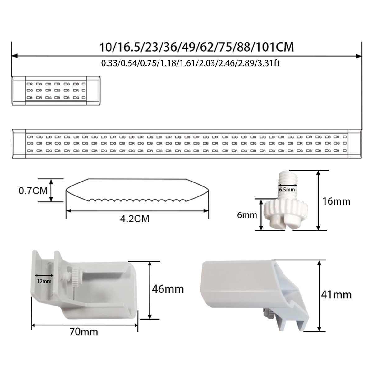 LIWEIDA Aquarium Lighting Lamp With 3D Printing Adjustable Bracket For Water grass