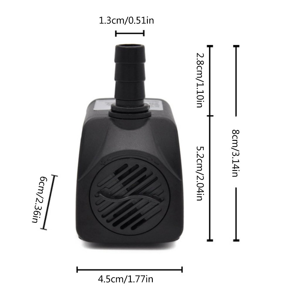 Aquarium submersible pump for aquarium garden pond statue outdoor fountain pump with 12 PCES RGB LED lights