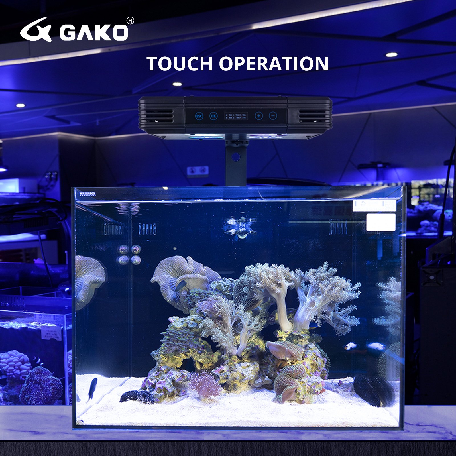 Aquarium reef marine lights ,52W,multiple color,Touch Screen,Timing Dimmer,24V,2A,Aluminum alloy shell for Coral reef fish tank