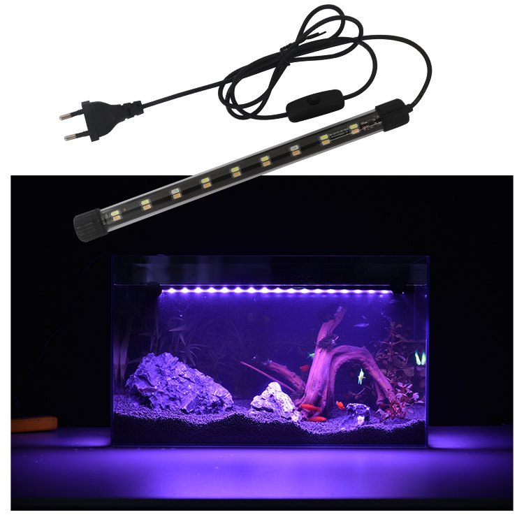 Fish Tank Submersible Light 20-120CM Aquatic Air Bubble Lamp LED Aquarium Light