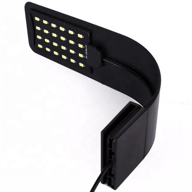 LED Fish Tank Clip Lamp X5-M Aquarium High-power Aquatic Plant Lamp Sea Water Mini Turtle Lamp Plastic Carton Box White 20-30CM