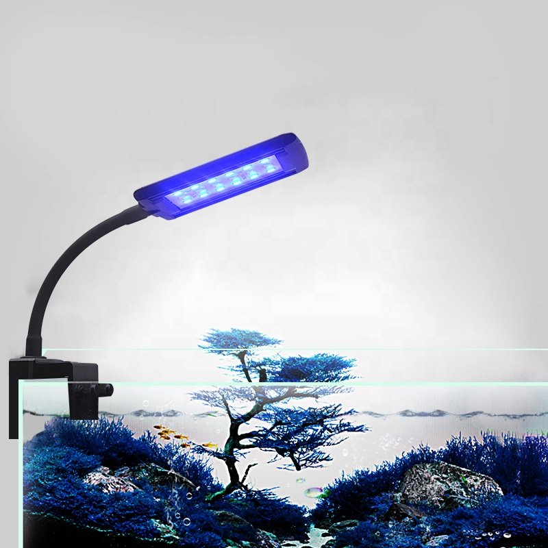 DL-F7 full spectrum clip one fish tank lights background salt water fresh water marine reef coral plant grow led aquarium light