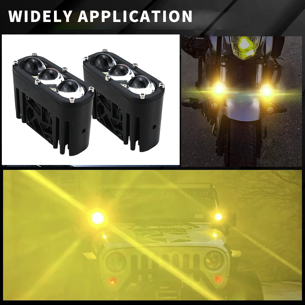 Dual Colors Ht22 Auxillary Led Light Spotlight For Motorcycle Headlamps