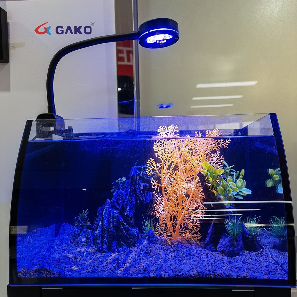 Gako Aquatics Aluminum Mini Reef Aquarium Lights , Colorful 8W High Power Marine Tank LED Aquarium Coral Light for LPS / SPS