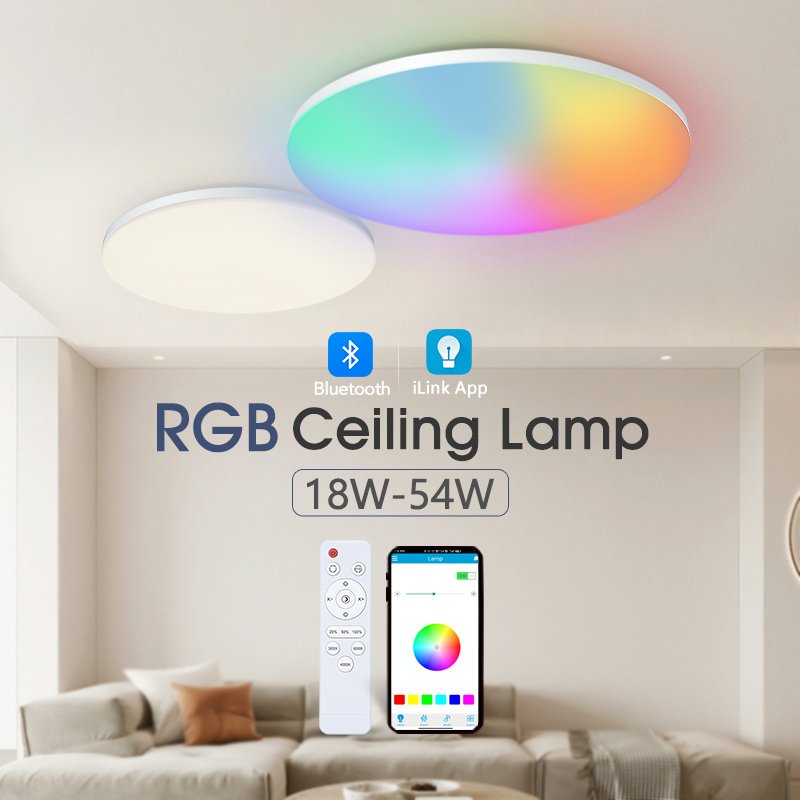 Modern Smart Christmas Lights i-Link APP BT Remote control RGB CCT Dimmable Color Smart LED Ceiling Light