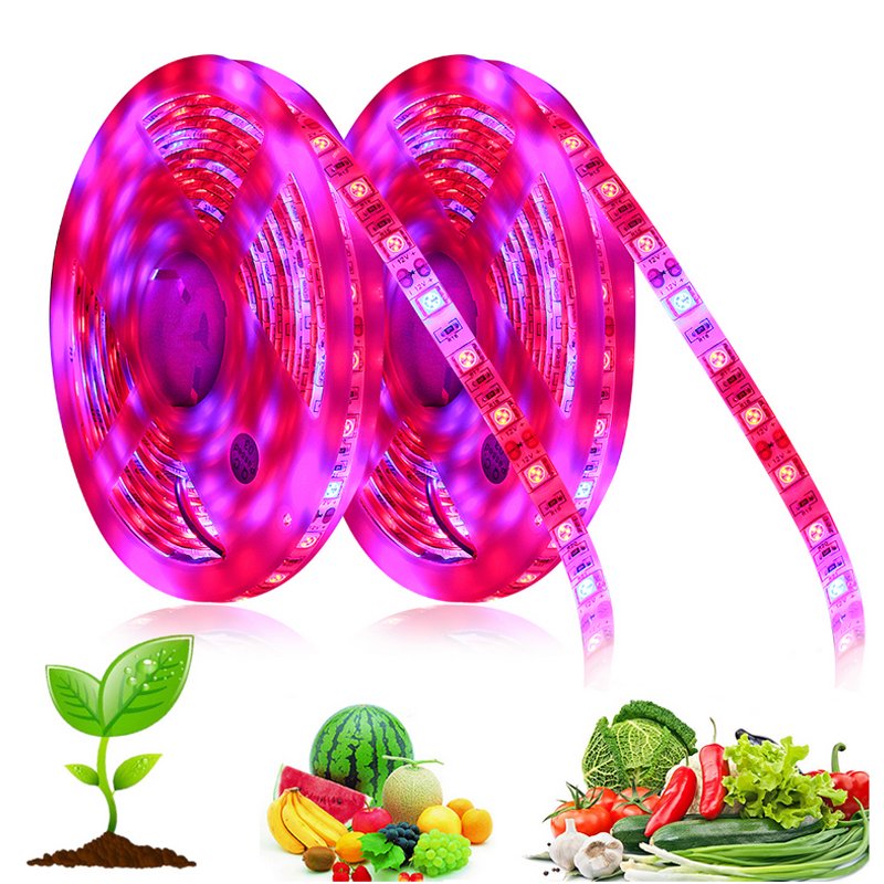 Full Spectrum Phyto Lamp 5m LED Grow Lights 5050 12V 60LEDs/m Diode Strip Light Tape Growing Lamp For Plants Flowers