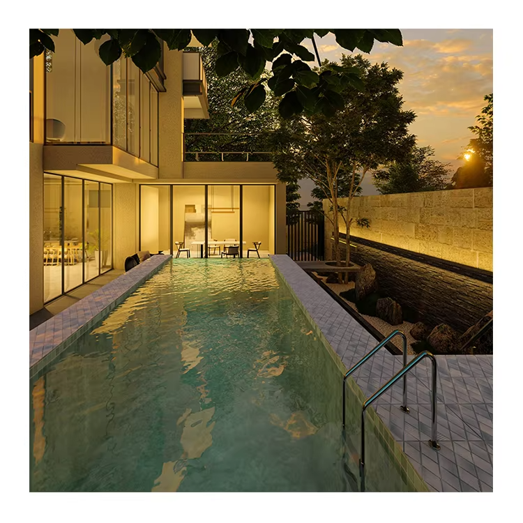 Aupool Above Ground Counterflow Rooftop Ground Embassy Gardens Clear Thick Aquarium Glass Plexiglass Modular Swimming Pool