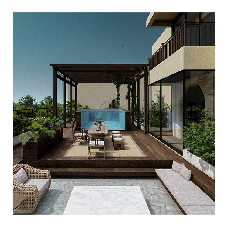 Aupool Above Ground Counterflow Rooftop Ground Embassy Gardens Clear Thick Aquarium Glass Plexiglass Modular Swimming Pool