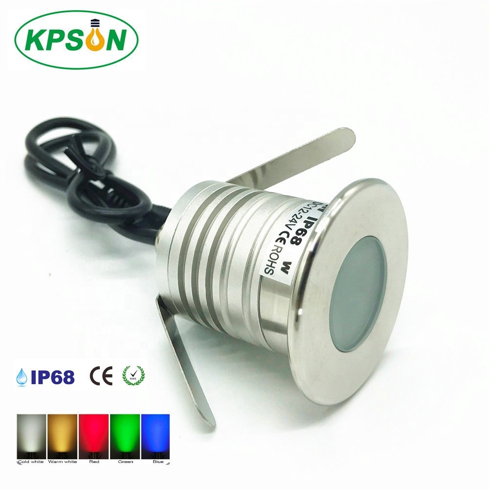 IP68 Waterproof Underwater 3W Spotlight 35mm Cut Hole Swimming Pool Fountain Aquarium Landscape Lighting
