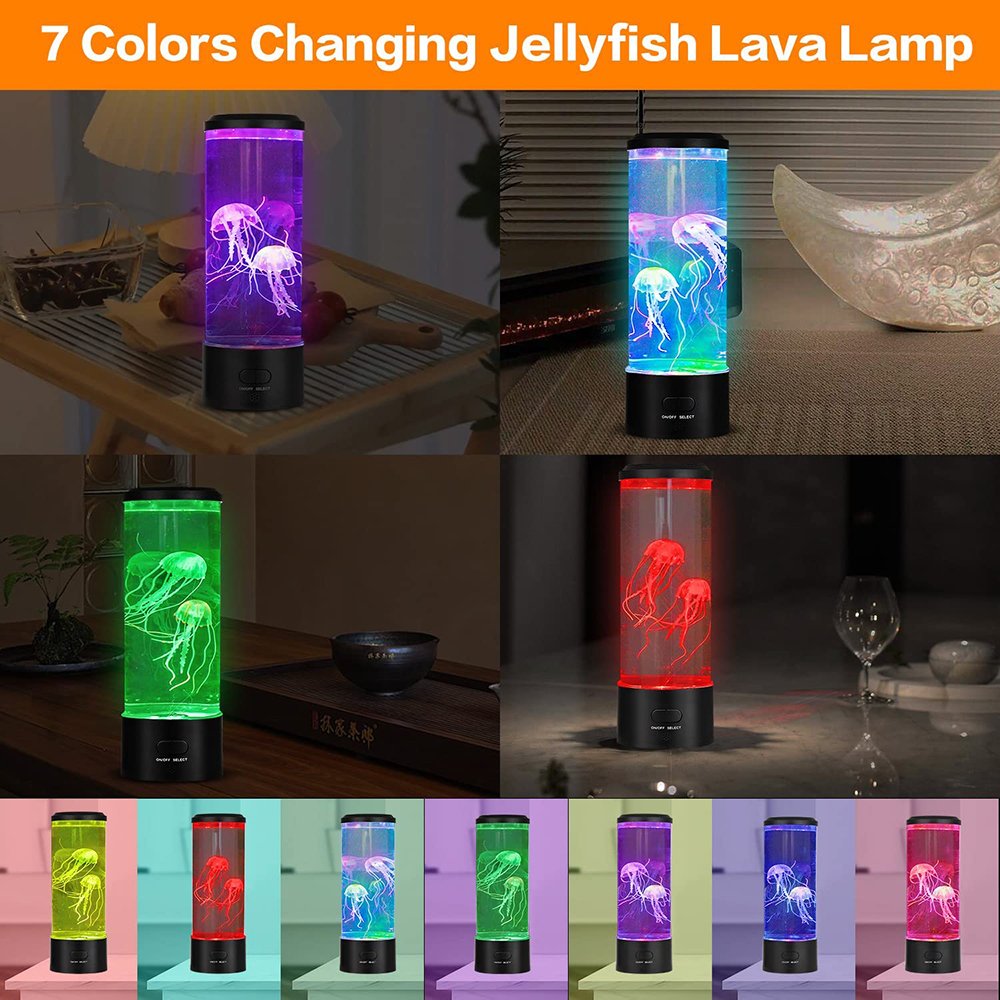 Hot Sales Night Light Color Changing Mood Led Fantasy Remote Control Aquarium Jellyfish Lava night Lamp