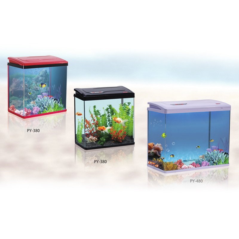 Desktop glass Aquarium with fllter and LED lighting Jelly fish Aquarium fish tank