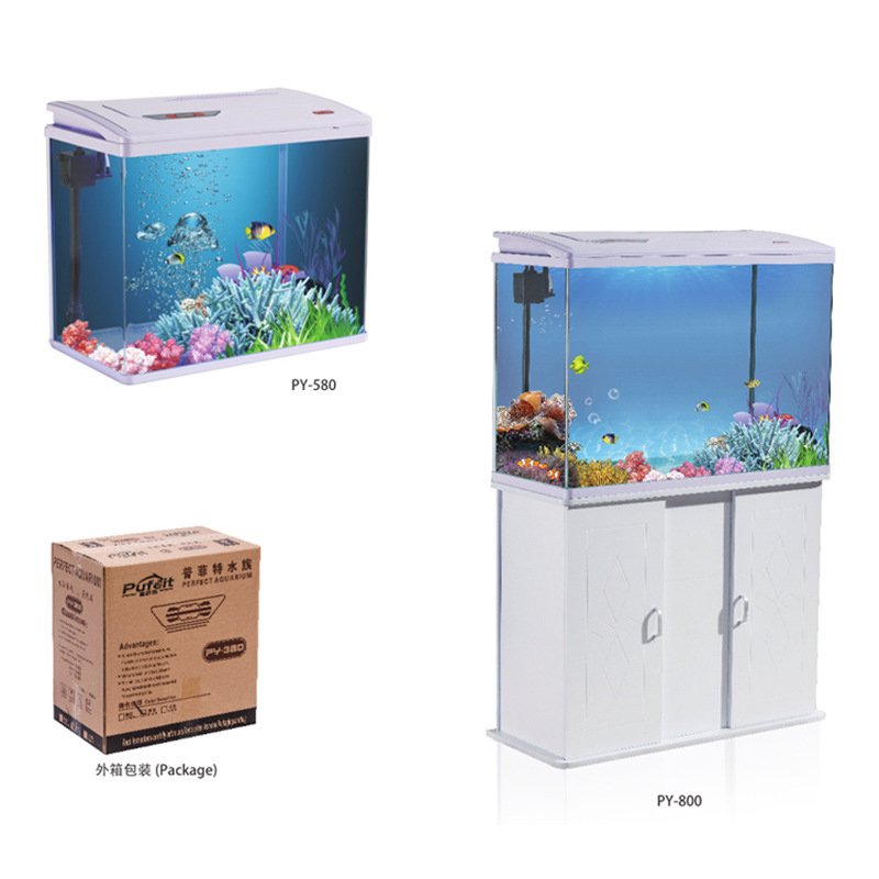 Desktop glass Aquarium with fllter and LED lighting Jelly fish Aquarium fish tank