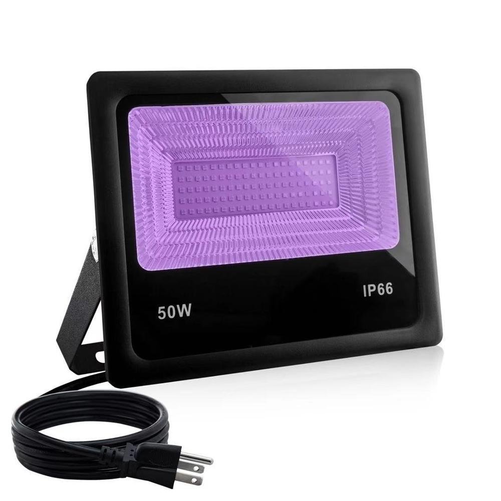 100W IP66 LED UV Floodlight with Plug Perfect for Neon Glow Blacklight Party Stage Lighting Fishing Aquarium DJ Disco Club Light