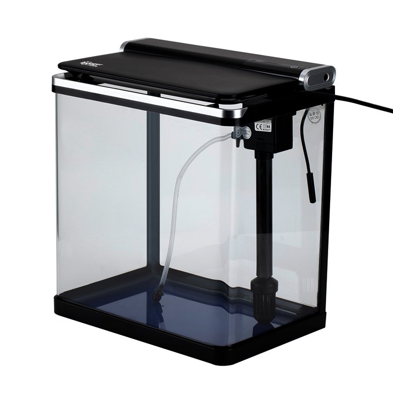 Hygger Aquarium Accessories Fish Tank with LED Lighting Desktop Aquarium Starter Kit with Lid Filter Pump Fish Tank