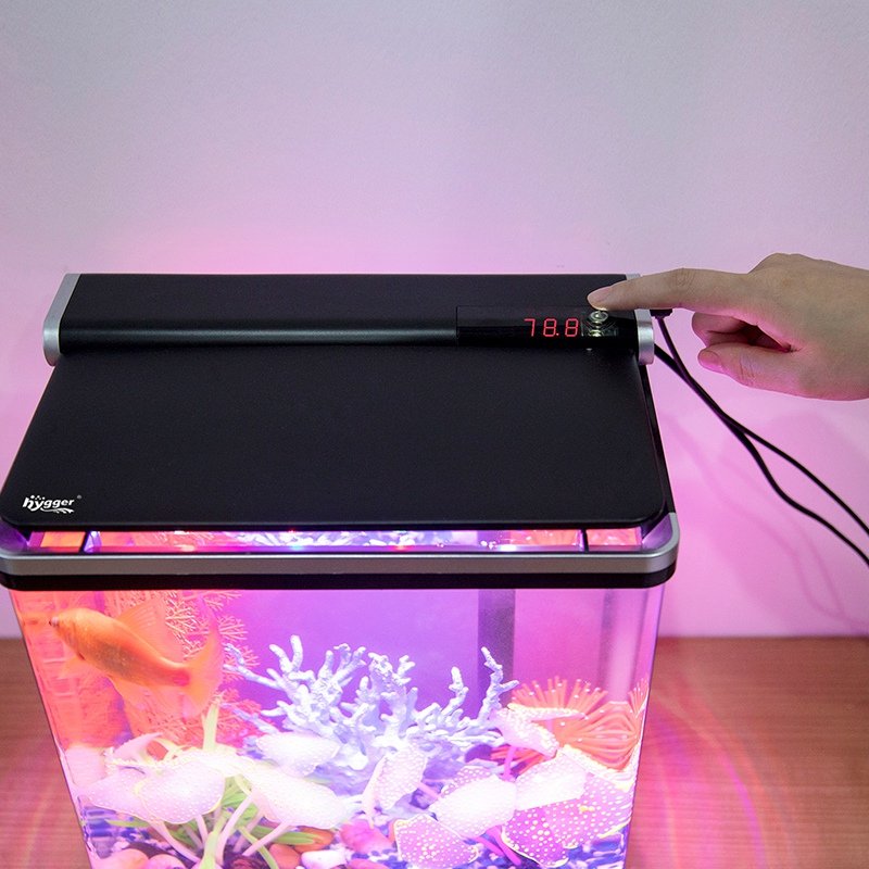 Hygger Aquarium Accessories Fish Tank with LED Lighting Desktop Aquarium Starter Kit with Lid Filter Pump Fish Tank