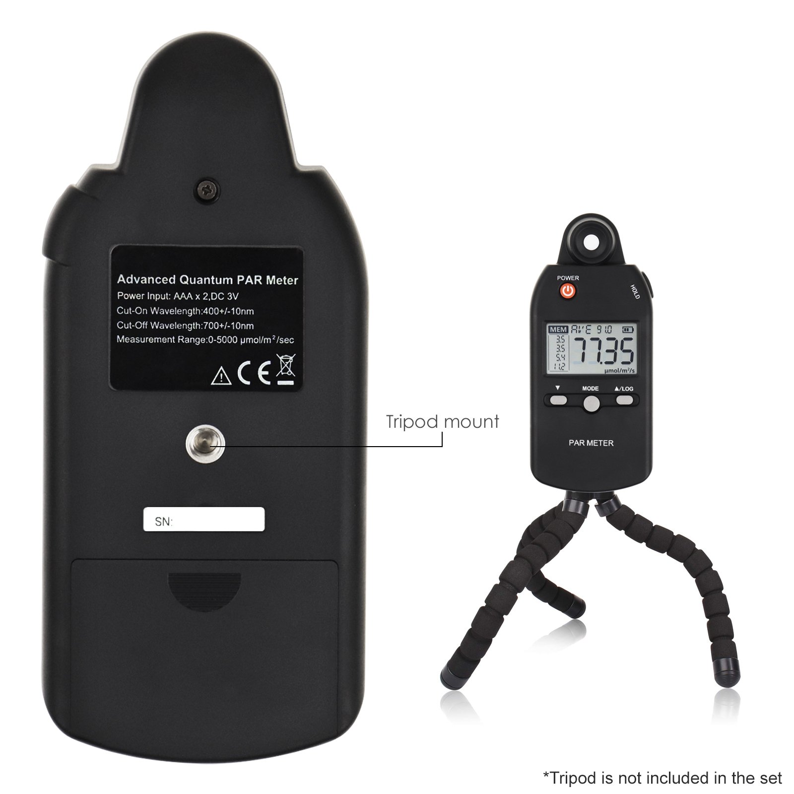 Handheld Light PAR Meter Quantum Full-Spectrum PPFD Photosynthetic Activity Measurement Analyzer Indoor Outdoor Plant Growing