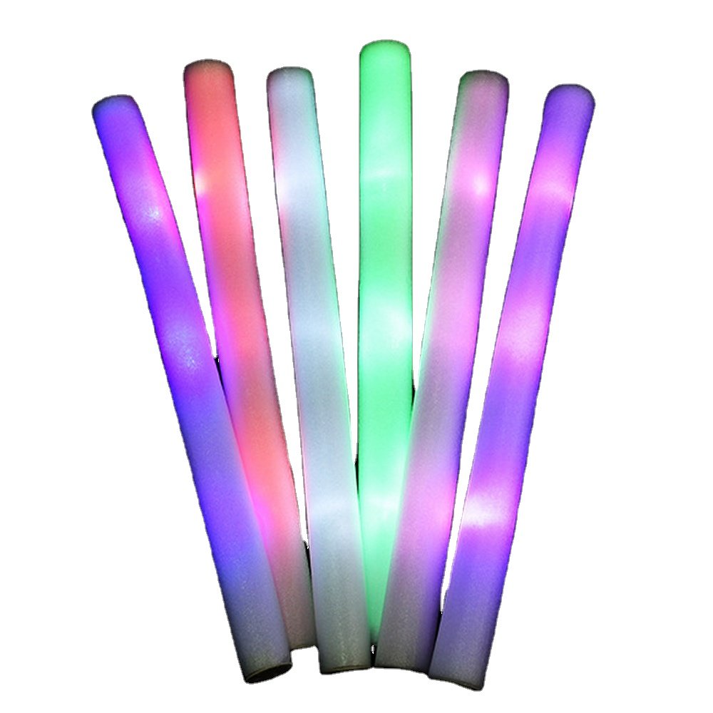 Led Luminous Sticks White Pink Party Rave Foam Glow Stick Bulk Flashing Multi Color Glow In Dark Led Glow Fluorescent Foam Stick