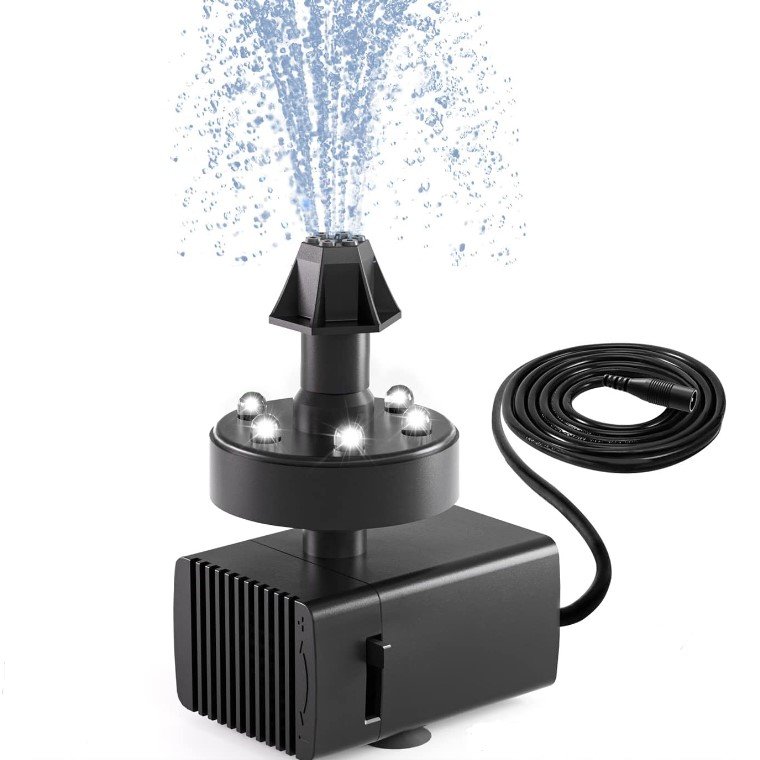 DC Submersible Water Pump Mini Pump Submersible For Bird Bath Air Cooler Aquarium Fish Pond with LED lights
