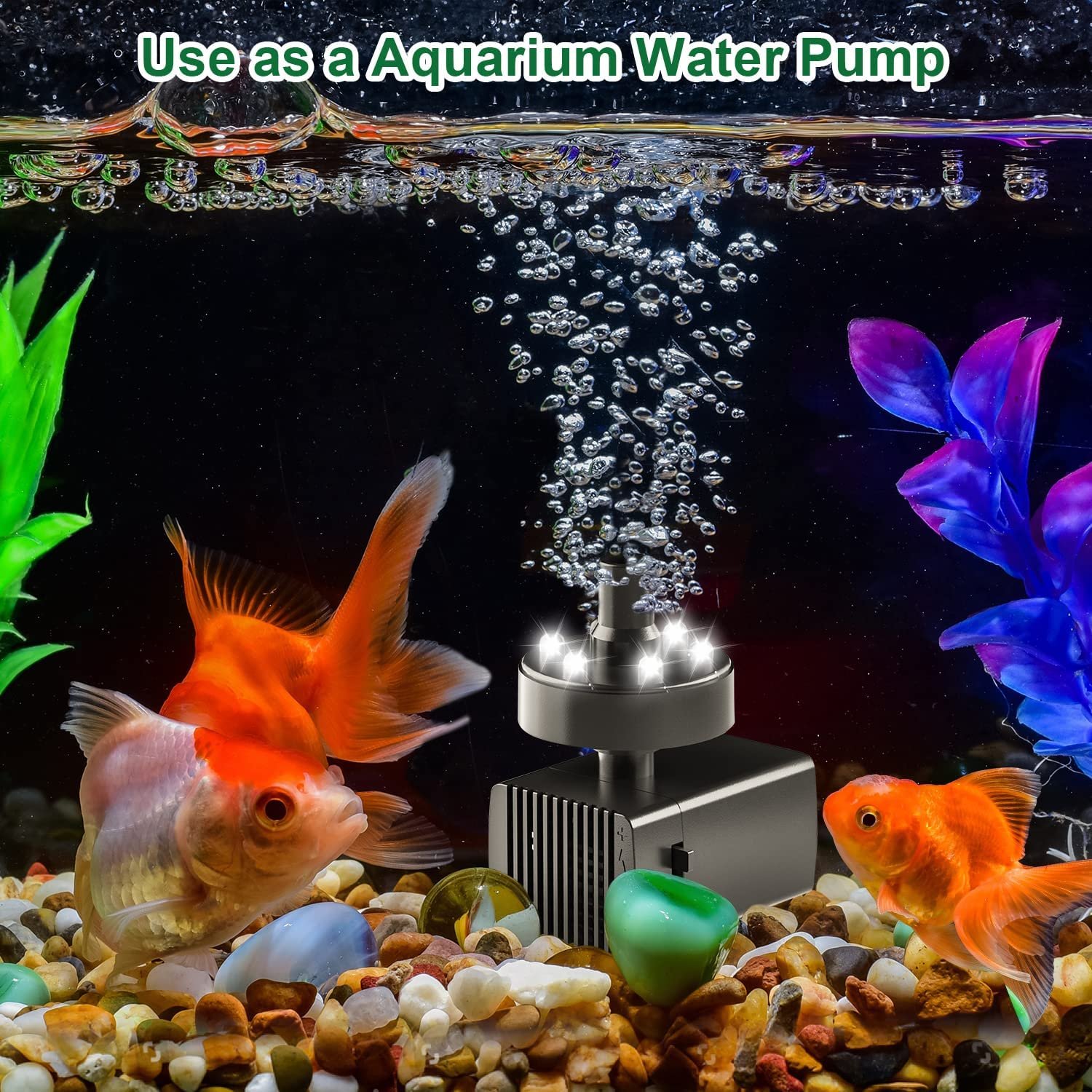 DC Submersible Water Pump Mini Pump Submersible For Bird Bath Air Cooler Aquarium Fish Pond with LED lights