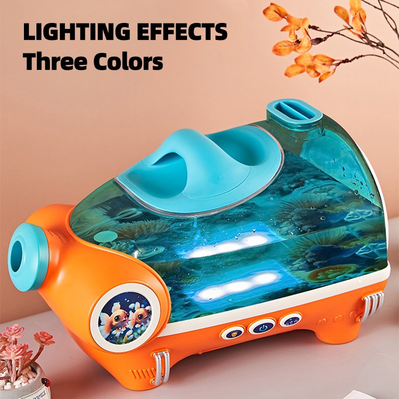 Novelty Children Fish Tank with LED Light STEM Electronic Educational Breeding Toys Mini Desktop Aquarium For Kids
