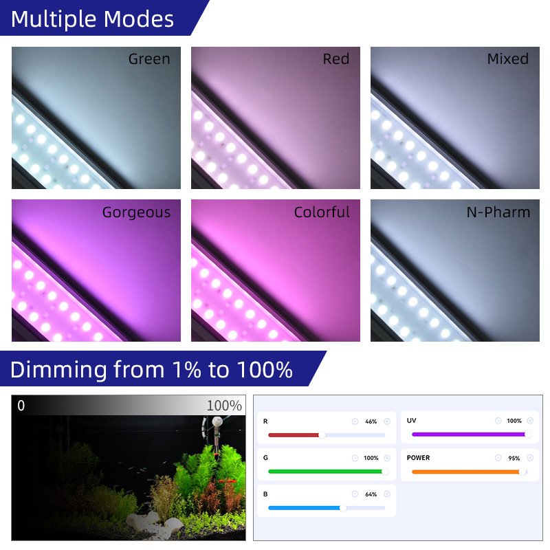 WEEKAQUA M600K PRO wrgb+uv full spectrum dimmable LED aquarium light for aqvarium fish tank aquascape acquario