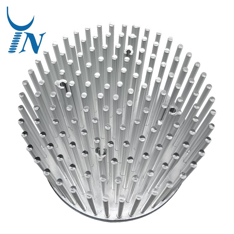 OEM Aluminum Cold Forging Heat sink Stamping Fin Cold Forged LED Stage Light Heat Sink Round Highbay Heatsink