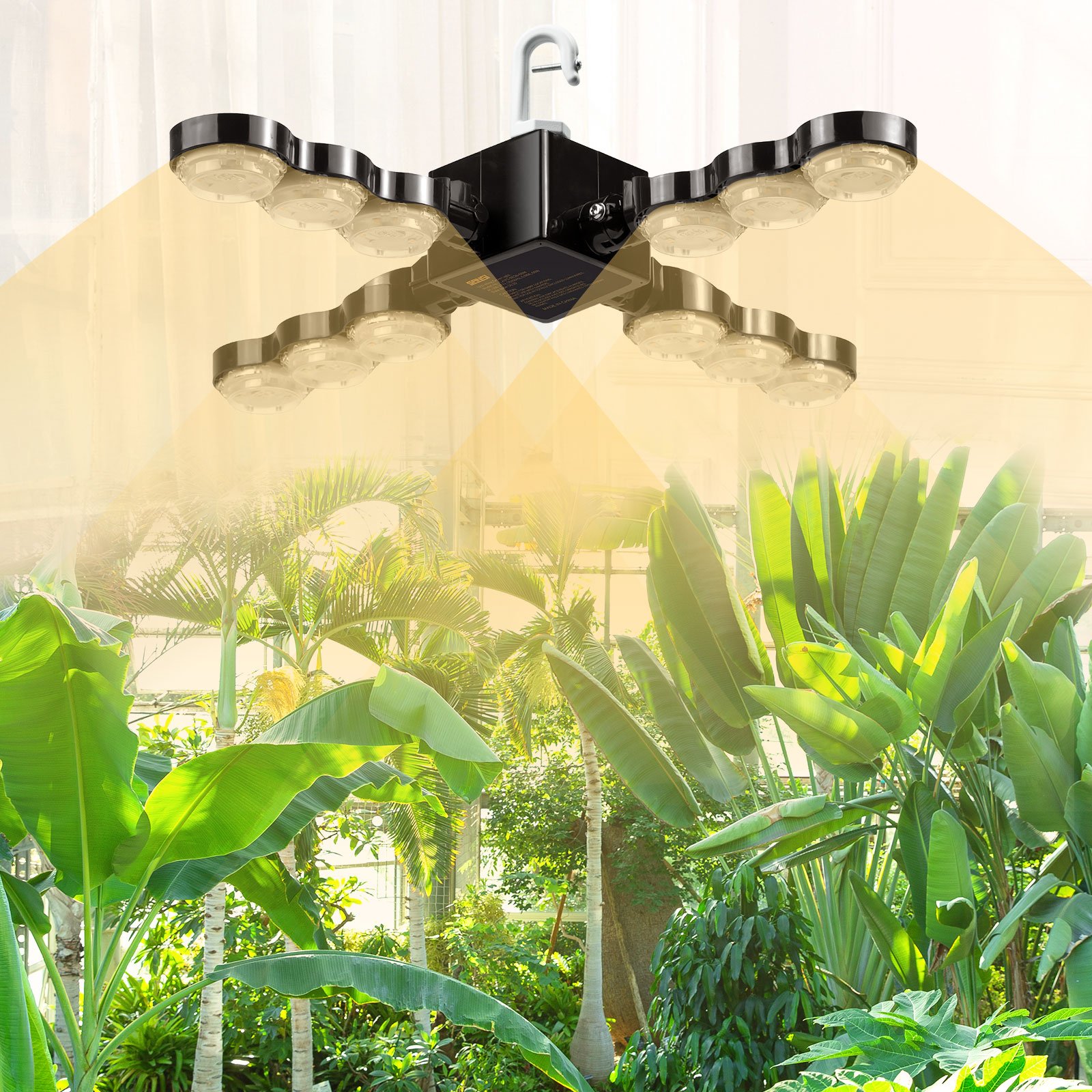 Sansi IP65 Waterproof Full Spectrum Sunlight Lamp Adjustable Angle Ceramic Heat Dissipation LED Plant Lights For Plant Growth