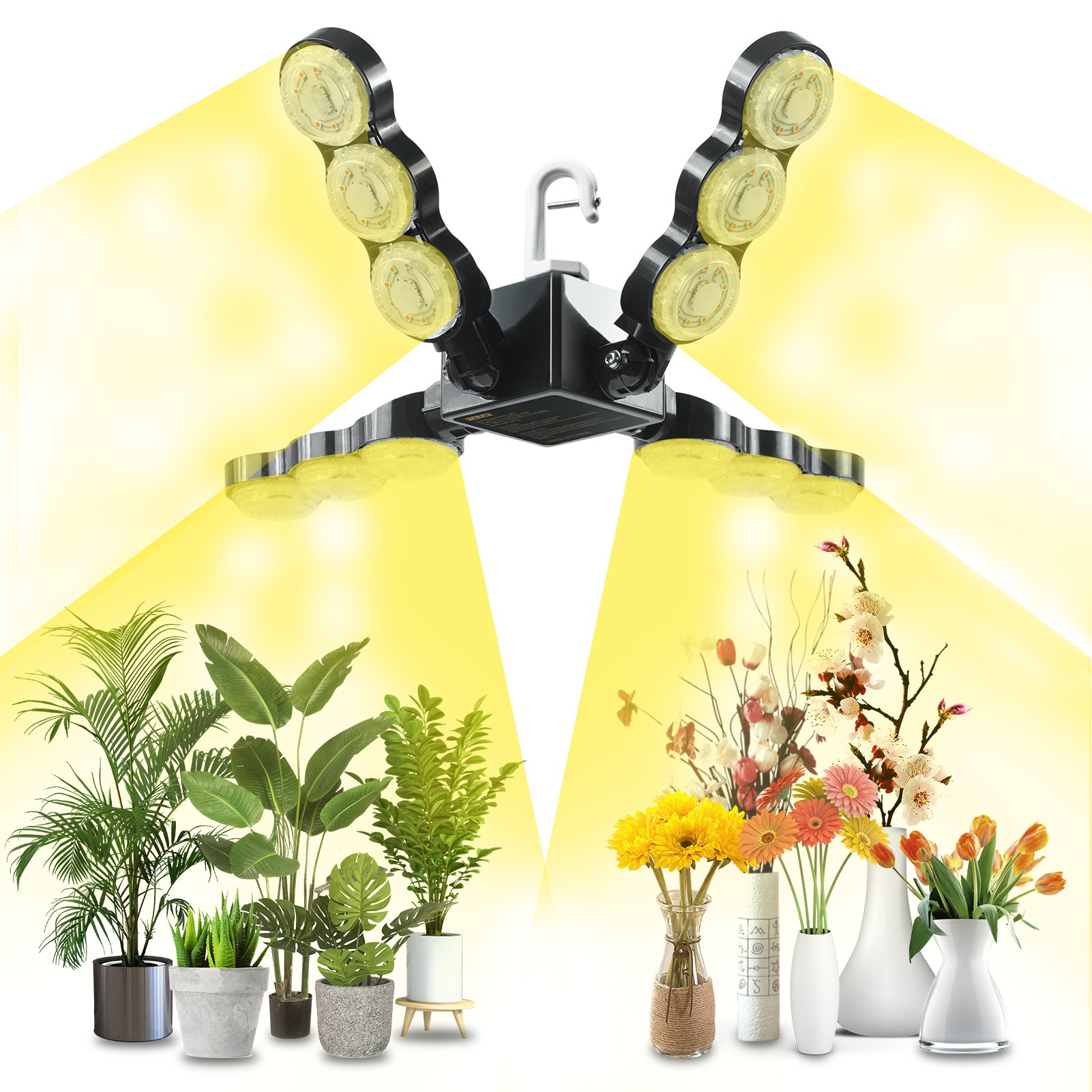 Sansi IP65 Waterproof Full Spectrum Sunlight Lamp Adjustable Angle Ceramic Heat Dissipation LED Plant Lights For Plant Growth