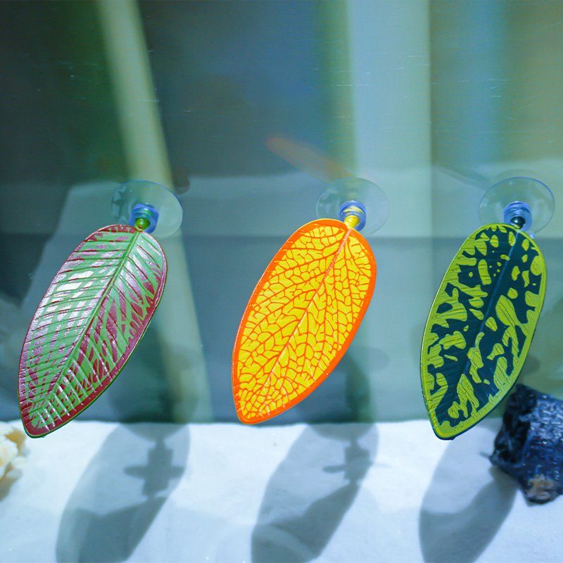RTS Quick Delivery Fighting Fish Spawning Betta Resting Plastic Leaf with Sucker for Fish Tank Aquarium Decor Accessories