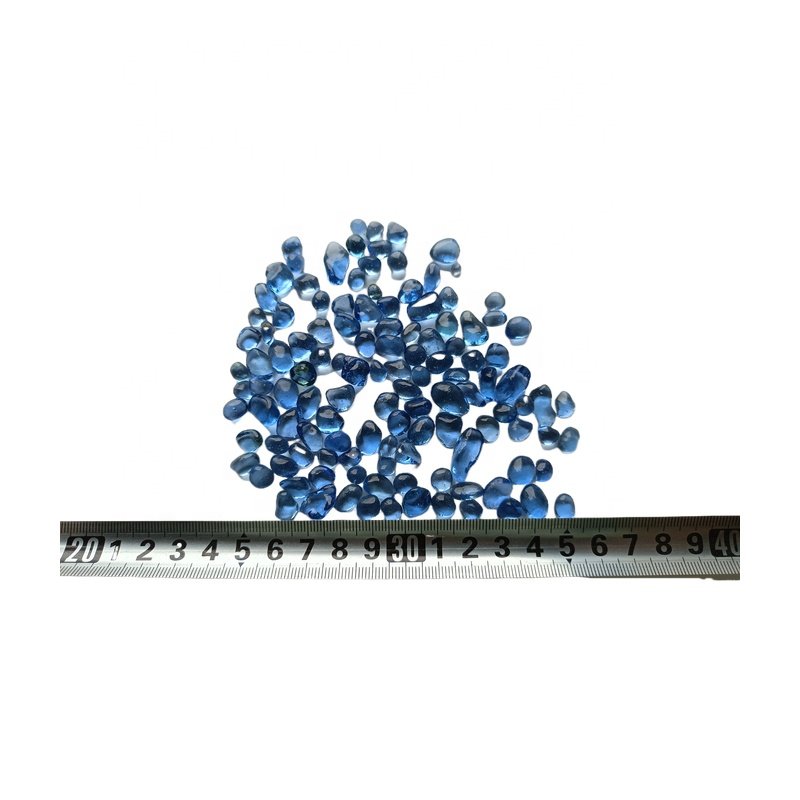 Free Sample 6-9mm Light Blue Glass Beads Marbles Rocks Gems for Aquarium Garden