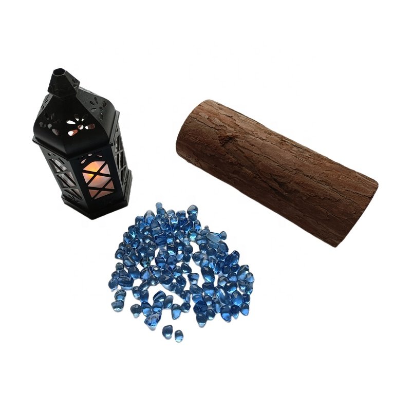 Free Sample 6-9mm Light Blue Glass Beads Marbles Rocks Gems for Aquarium Garden