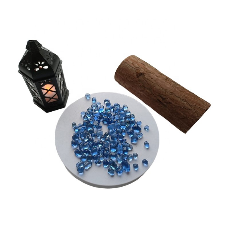 Free Sample 6-9mm Light Blue Glass Beads Marbles Rocks Gems for Aquarium Garden