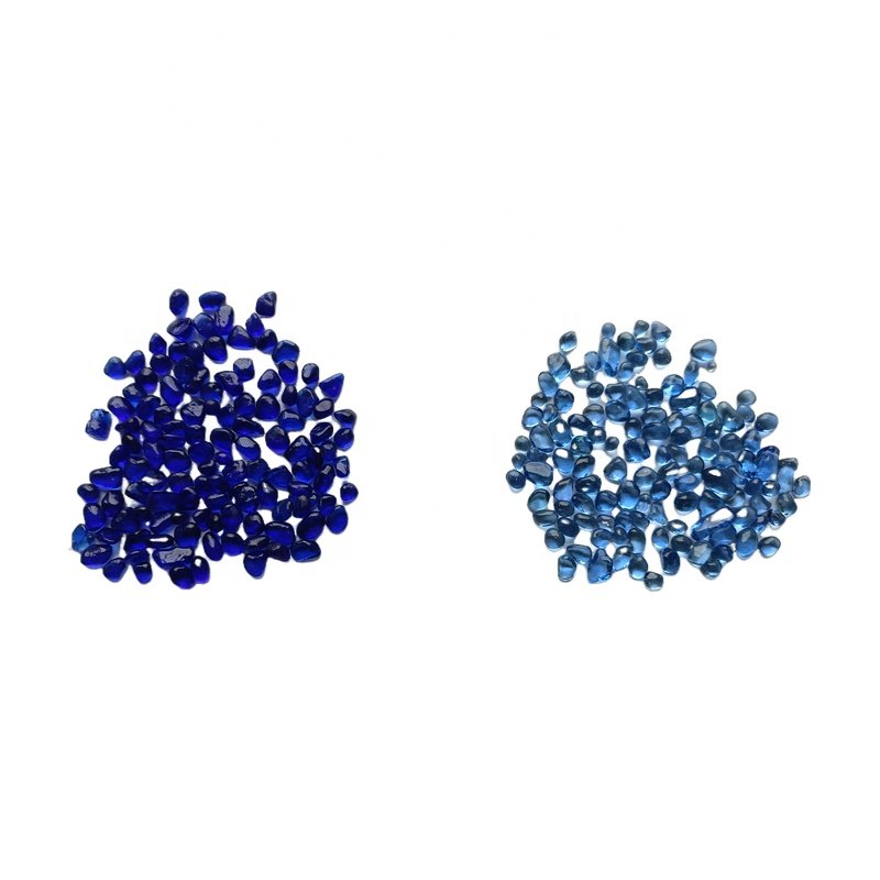 Free Sample 6-9mm Light Blue Glass Beads Marbles Rocks Gems for Aquarium Garden