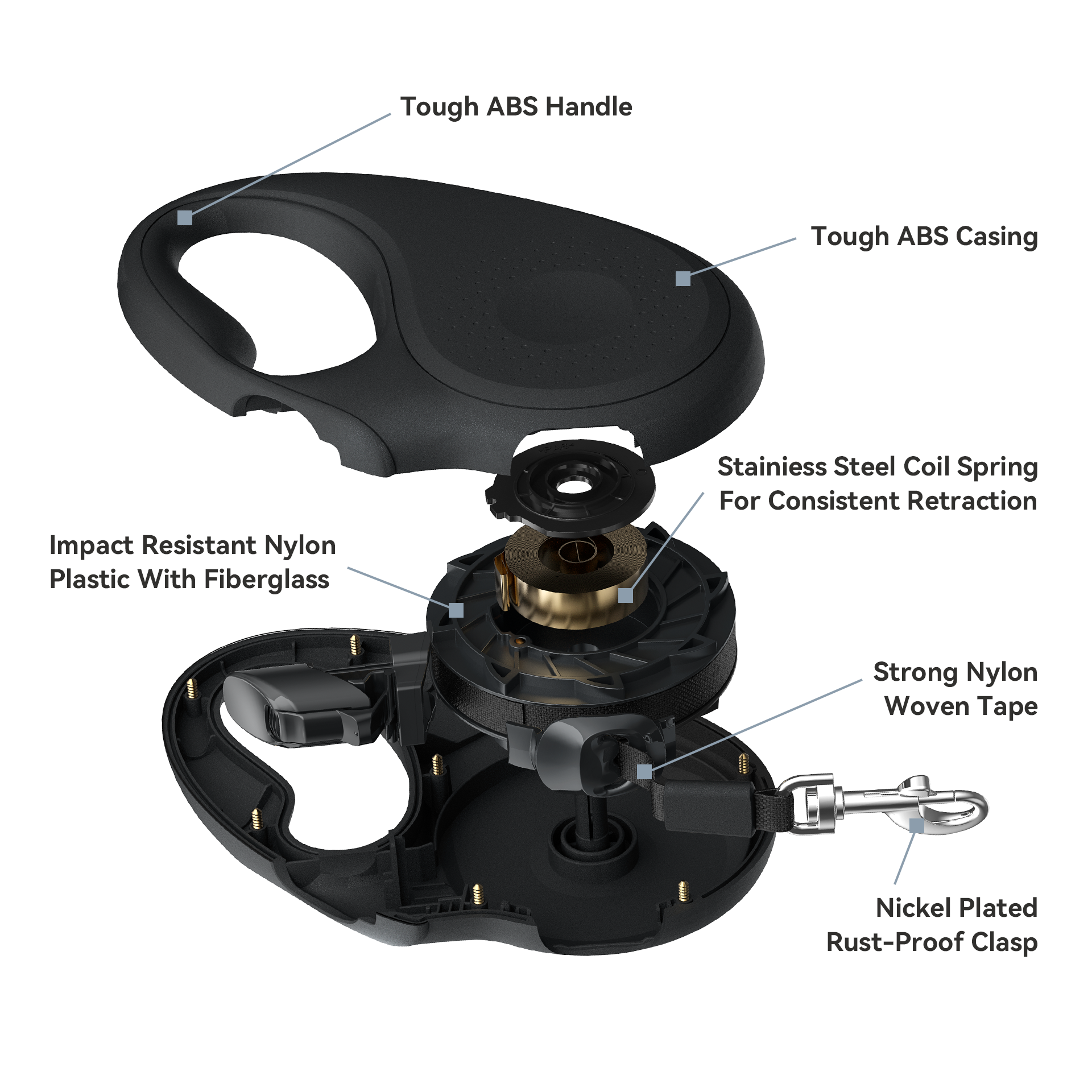 Factory supplier OEM Max Tension Customized pet leash for 12 to 50 KG Pet automatic dog lead Retractable Dog Leash