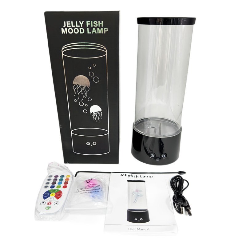 2023 USB Remote Control RGB Jellyfish Light Night Light 7 Color Changing Animation Smart Home Decorative Lights White Black ABS