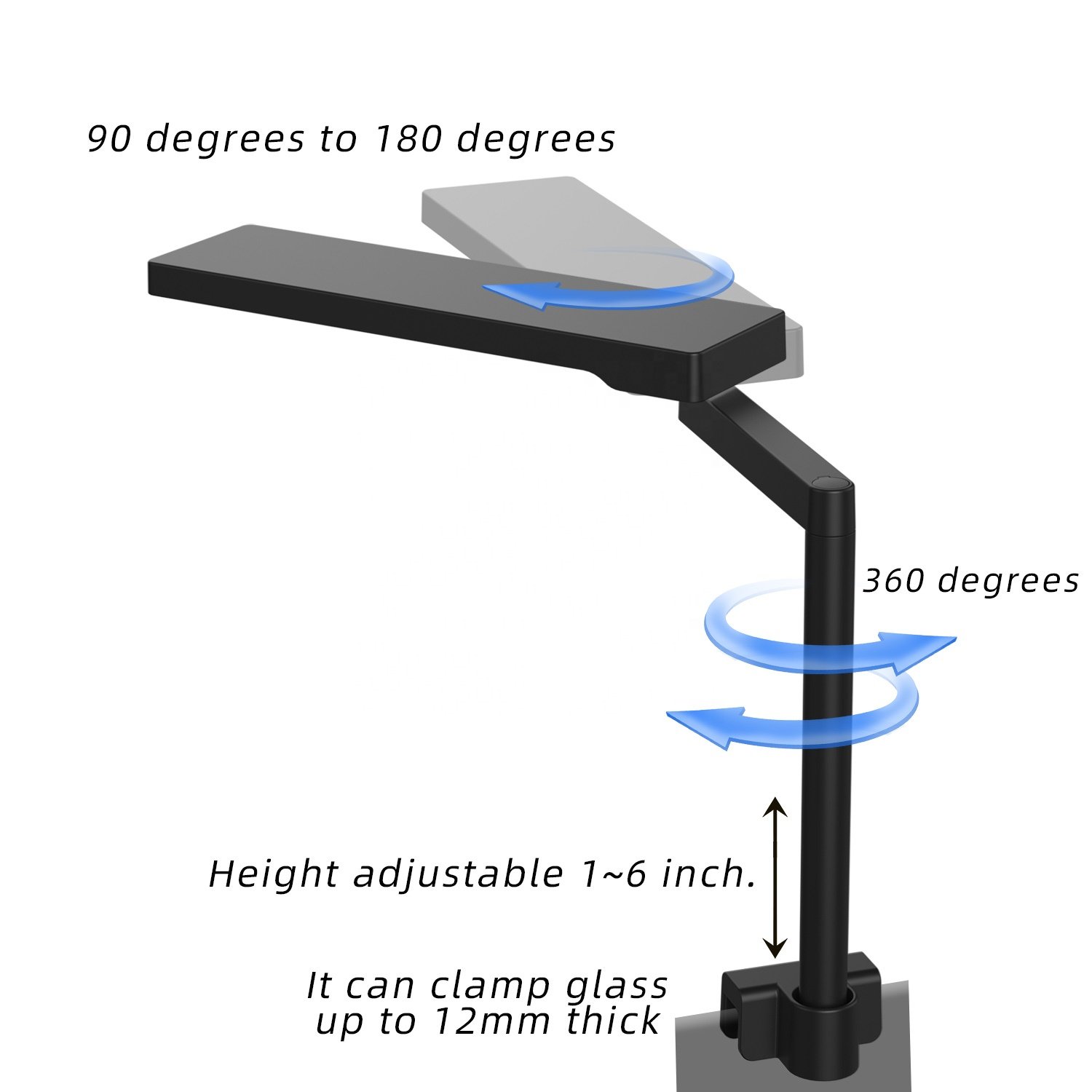 9.1 Inches Full Spectrum Fish Tank Clip on Light with Adjustable Timer&Brightness for Reef Coral Aquatic Plant Fish Aquarium 15w