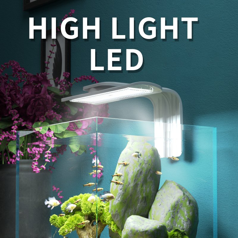 Jeneca D-13 Lighting Aquarium LED Light, Fish Tank Clip on Light, Clamp Aquarium Light Quality COLORFUL LEDs