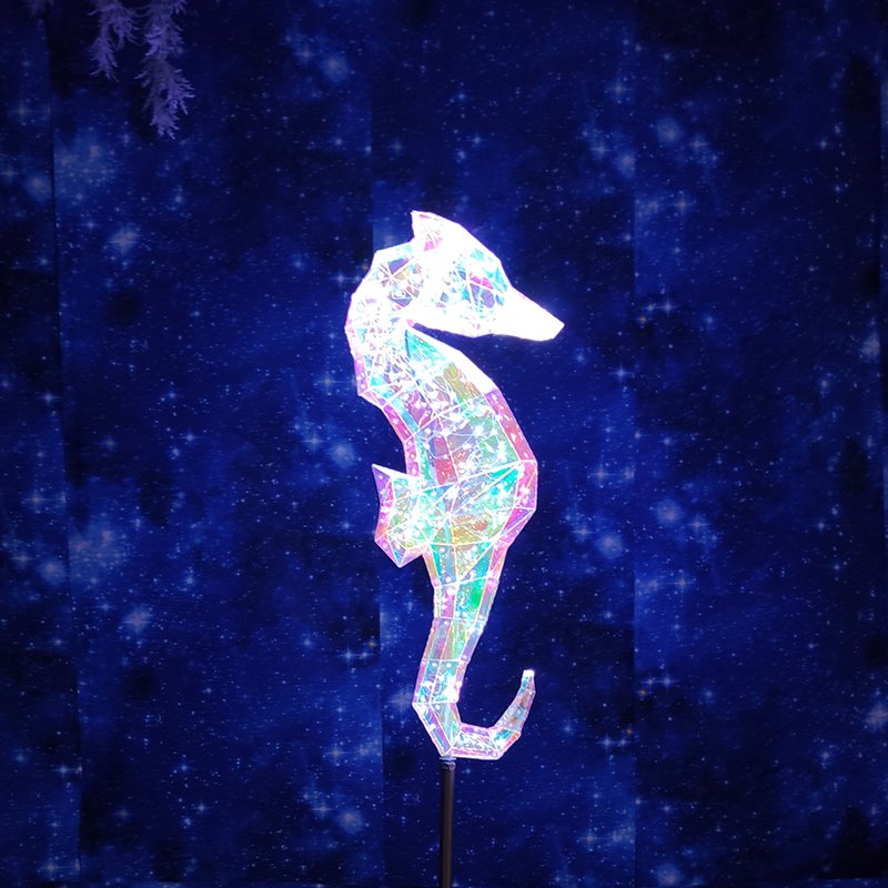 Illuminated Underwater LED Light Display - Giant Aquarium Scene with Glowing Fish and Sea Creatures