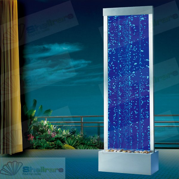 Floor standing water bubble wall with RGB led light , water feature bubble wall screen
